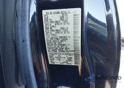 2003 Nissan Frontier Xe-V6 z USA, uszkodzony, nr VIN 1N6ED26Y23C439462